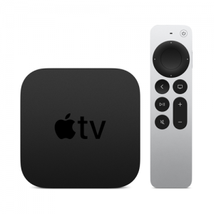 Apple TV box and remote