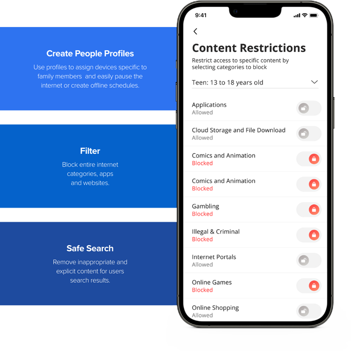  Create People Profiles, Filter, and Safe Search using Content Control Features